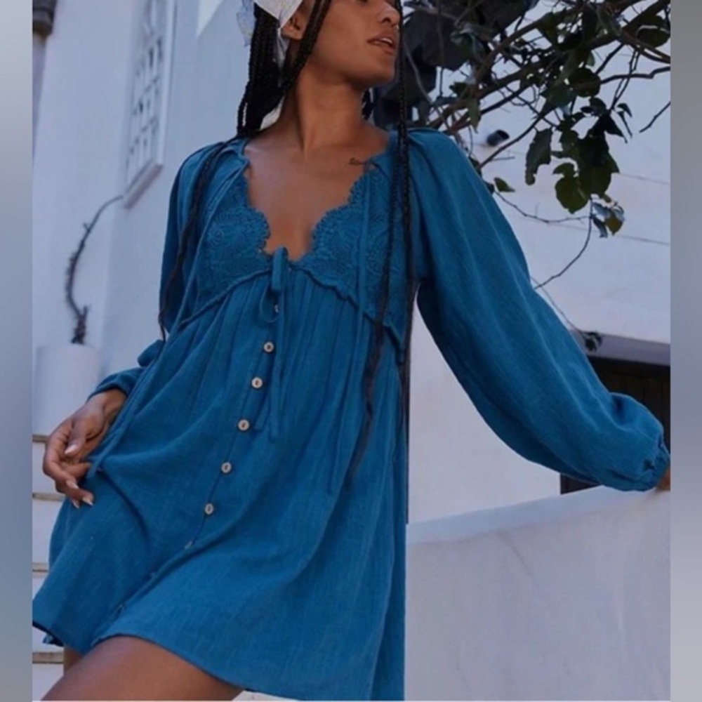 Free People NWOT Summer Struttin' Mini Dress Pockets XS